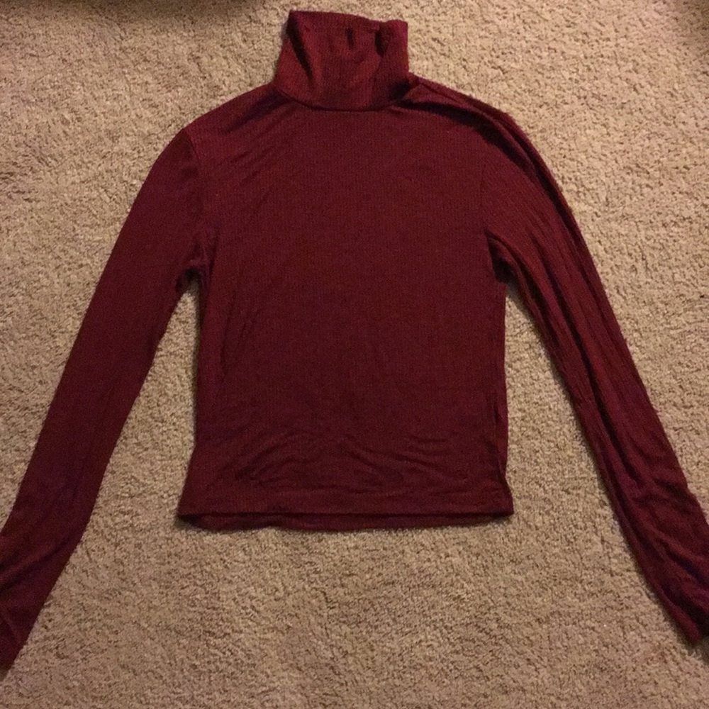 Forever 21 wine colored cropped turtle neck